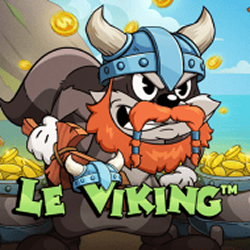 Le Viking szop w hełmie z rogami